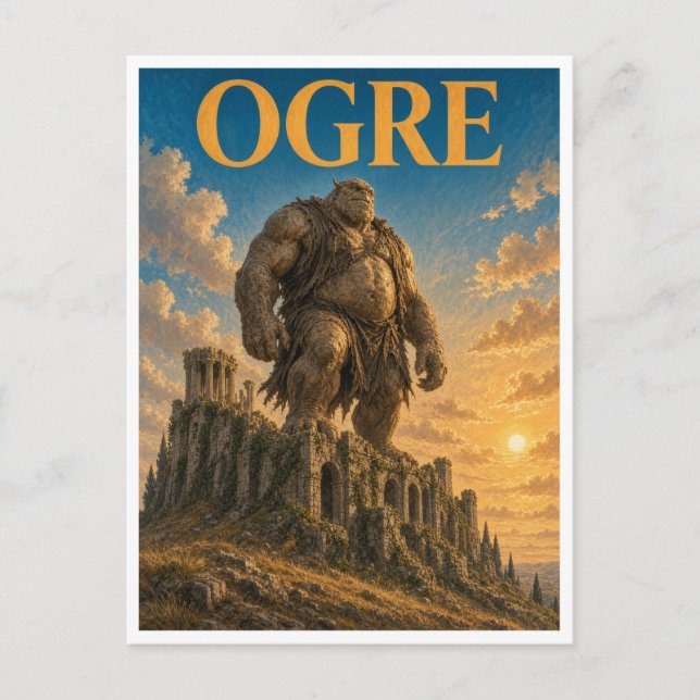 Ogre, Gothic Fantasy Monster Postcard (Front)