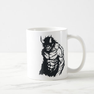 Ogre Oni Yokai Japanese Outline Sticker  Coffee Mug