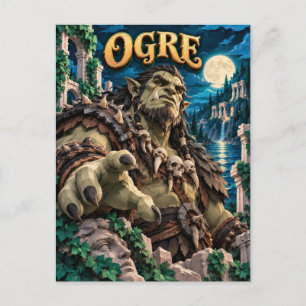 Ogre, Paper Cut Monster Postcard