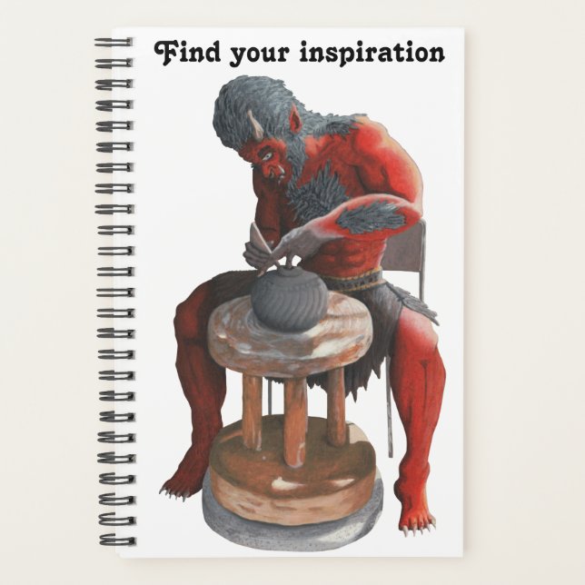 Ogre Potter Using Pottery Wheel Fantasy Planner (Front)