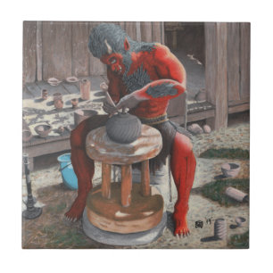 Ogre Spinning Pottery Wheel Fantasy Ceramic Tile