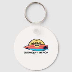 Ogunquit Beach Maine Surfboard Beach Surfing Key Ring