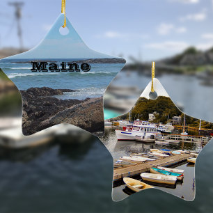 Ogunquit,Maine Ceramic Tree Decoration