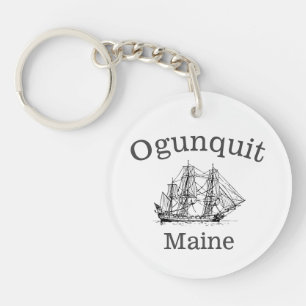 Ogunquit Maine Clipper Ship Key Ring