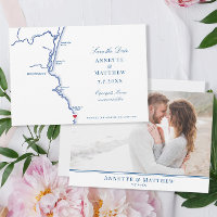 Ogunquit Maine Elegant Coastal Map Wedding
