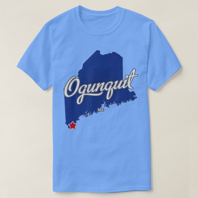 Ogunquit Maine ME Map   1  T-Shirt (Design Front)