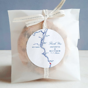 Ogunquit Maine Wedding Favour Thank You Classic Round Sticker