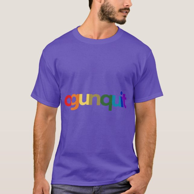 Ogunquit Pride Rainbow Print Oversized T-Shirt (Front)