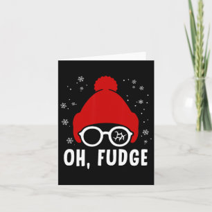 Oh A Fudge Funny Christmas Saying Vintage Xmas San Card