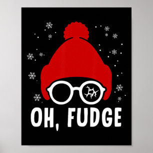 Oh A Fudge Funny Christmas Saying Vintage Xmas San Poster