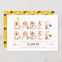 Oh Babee Baby Yellow Twin Baby Shower Invitation