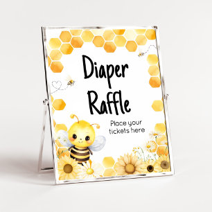 Oh Babee Bee Baby Shower Diaper Raffle Poster