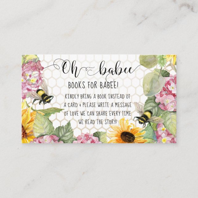 Oh Babee Bumblebee Sunflower Girl Books for Baby B Business Card (Front)