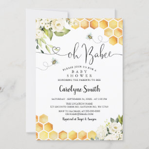 Oh BaBee Gender Neutral Baby Shower Invitation