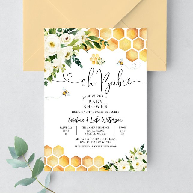 Oh Babee Gender Neutral Baby Shower Invitation (Creator Uploaded)