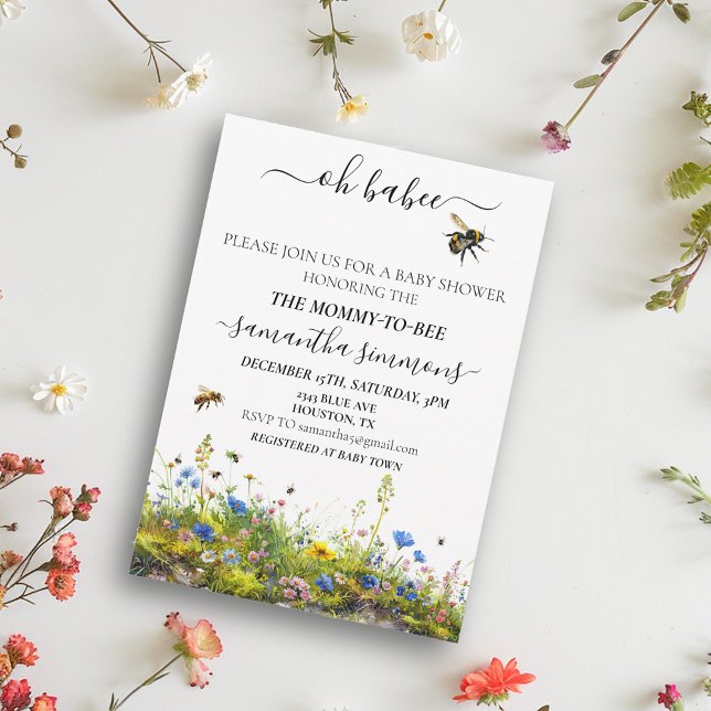 Oh Babee Mummy to Bee Baby Shower  Invitation (Creator Uploaded)