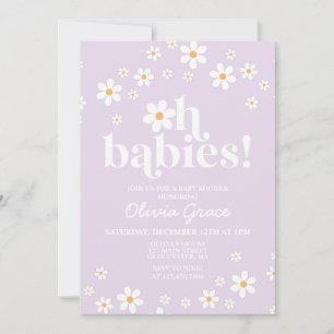 Oh Babies! Daisy lilac Baby Shower Invitation