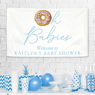 Oh Babies Doughnut Sprinkle Twin Baby Shower Welco Banner