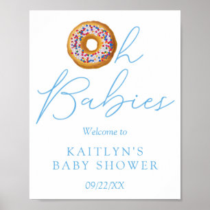 Oh Babies Doughnut Sprinkle Twin Baby Shower Welco Poster