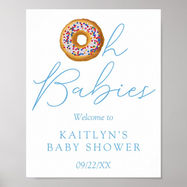 Oh Babies Doughnut Sprinkle Twin Baby Shower Welco Poster (Front)