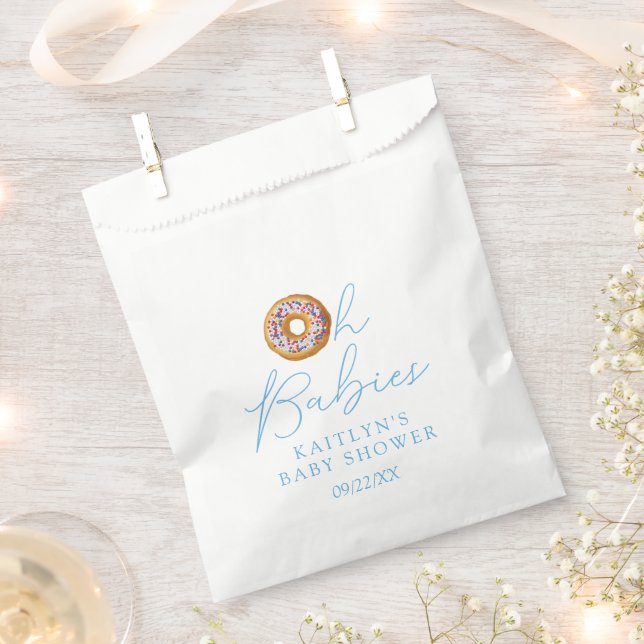 Oh Babies Doughnut Sprinkle Twin Boys Baby Shower Favour Bags (Clipped)