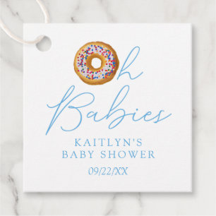 Oh Babies Doughnut Sprinkle Twin Boys Baby Shower Favour Tags
