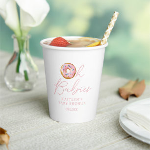 Oh Babies Doughnut Sprinkle Twin Girls Baby Shower Paper Cups