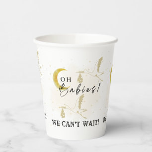Oh Babies! Neutral Twin Storks Baby Shower  Paper Cups