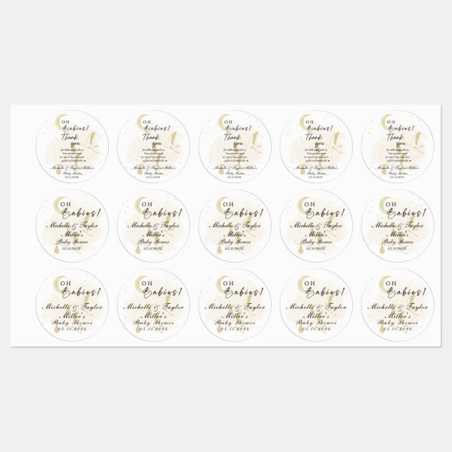 Oh Babies! Sticker Baby Shower Neutral Twin Storks (Sheet)