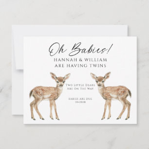 Oh Babies Twins On The Way Cute Twin Deer Fawns Invitation