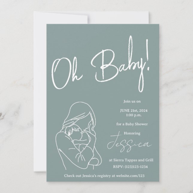 "Oh Baby!" 2024 baby shower Invitation (Front)