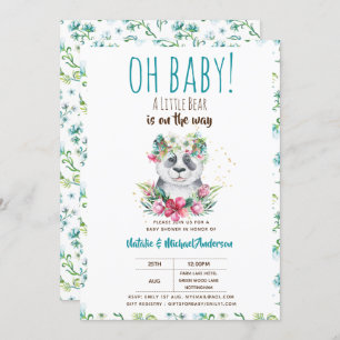 Oh Baby A Little Bear Is On The Way Panda Shower Invitation