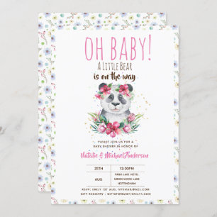 Oh Baby A Little Bear Is On The Way Panda Shower Invitation