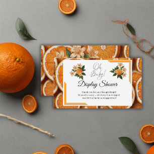 Oh Baby A Little Cutie Orange Citrus Baby Shower Enclosure Card