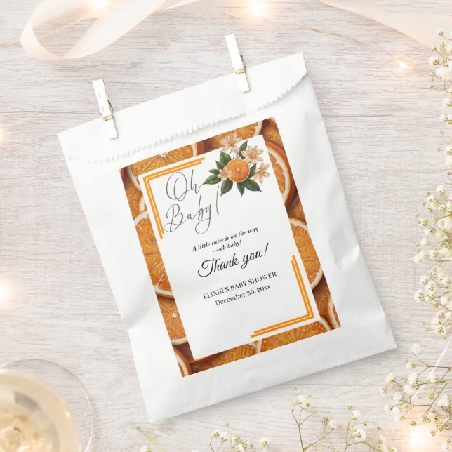 Oh Baby A Little Cutie Orange Citrus Baby Shower Favour Bags (Clipped)