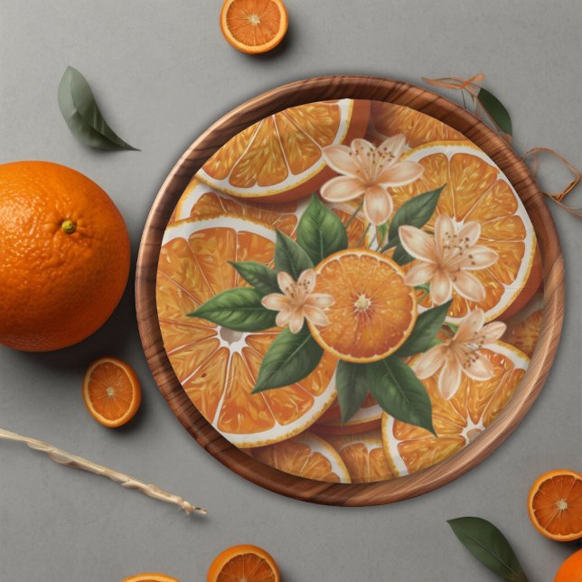 Oh Baby A Little Cutie Orange Citrus Baby Shower Paper Plate (Creator Uploaded)