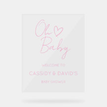 Oh Baby Acrylic Baby Shower Sign