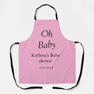 Oh baby add name baby shower date simple minimal t apron
