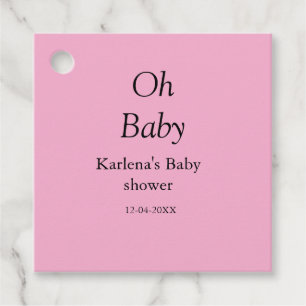 Oh baby add name baby shower date simple minimal t favour tags