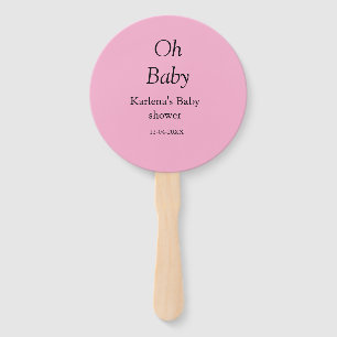 Oh baby add name baby shower date simple minimal t hand fan