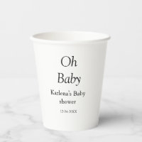 Oh baby add name baby shower date simple minimal t