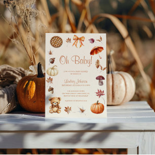 Oh Baby Autumn Terracotta Baby Shower Invitation