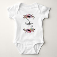 Oh Baby | Baby Girl Boho Floral Feather Frame Tutu