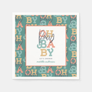 Oh baby baby modern baby shower party napkin
