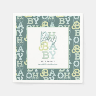 Oh baby baby modern baby shower party napkin