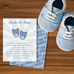 Oh Baby Baby Shoes Dusty Blue Boy Book Request Enclosure Card