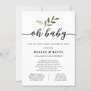"Oh Baby" Baby Shower By Mail Invitation
