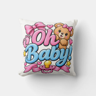 Oh Baby! Baby Shower Celebration Design Cushion