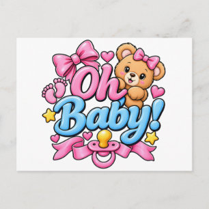 Oh Baby! Baby Shower Celebration Design Postcard