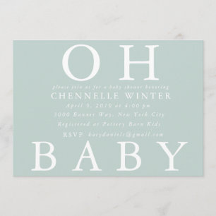Oh Baby   Baby Shower Invitation